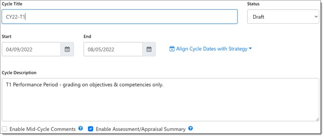 Add Cycle - Cycle - Cycle Details section-2