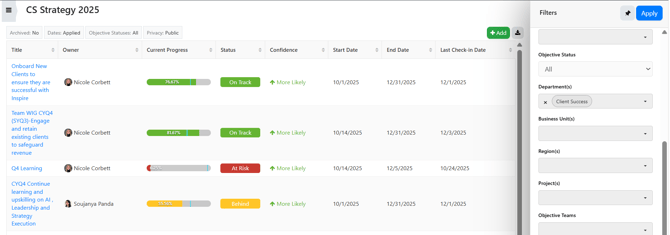 Add view option_Objective Explorer