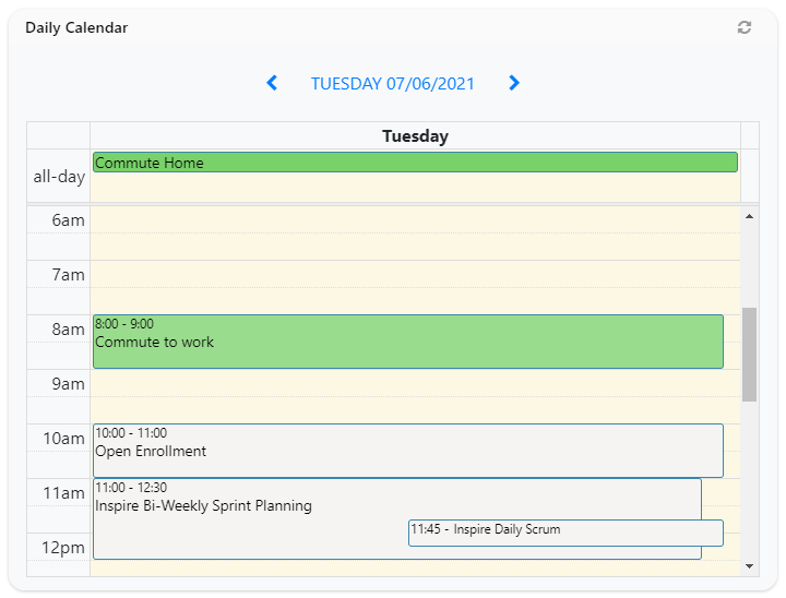 Daily Calendar Widget