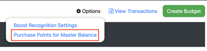 Purchase Points for Master Balance