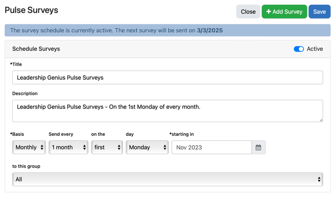 Schedule Surveys