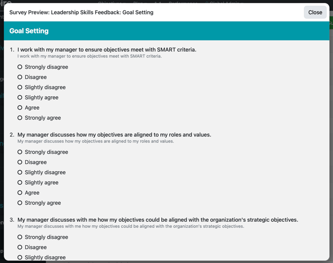 Survey Preview example