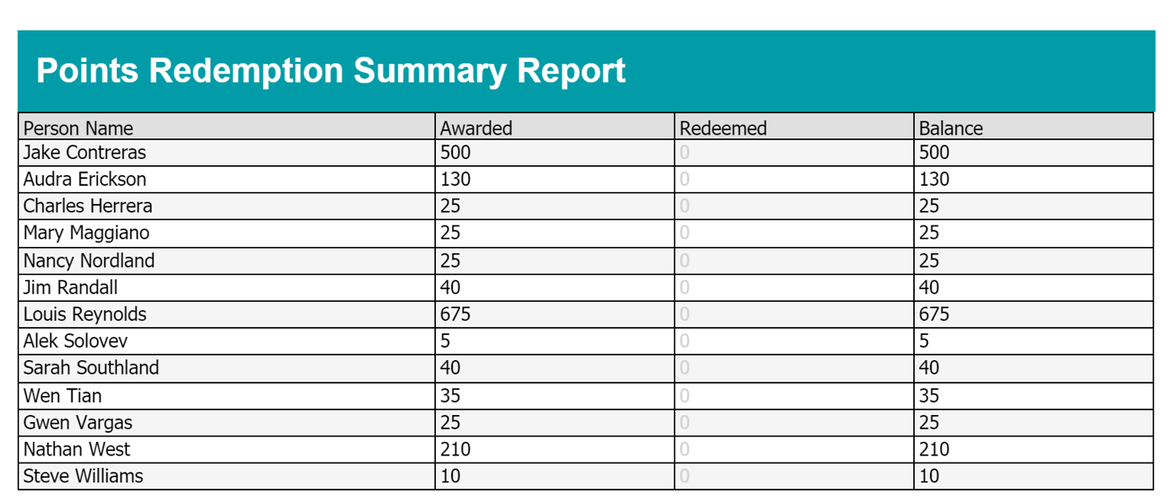Using the Redemption Summary Report